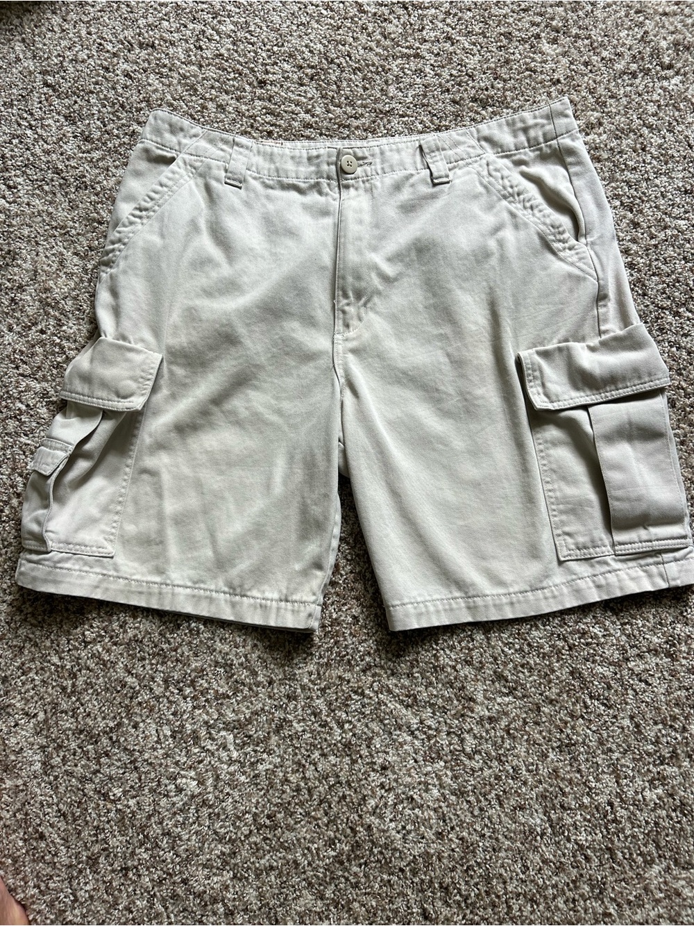 Timberland Men's Cargo Flat Front Shorts Light Khaki 100% Cotton Utility Size 38